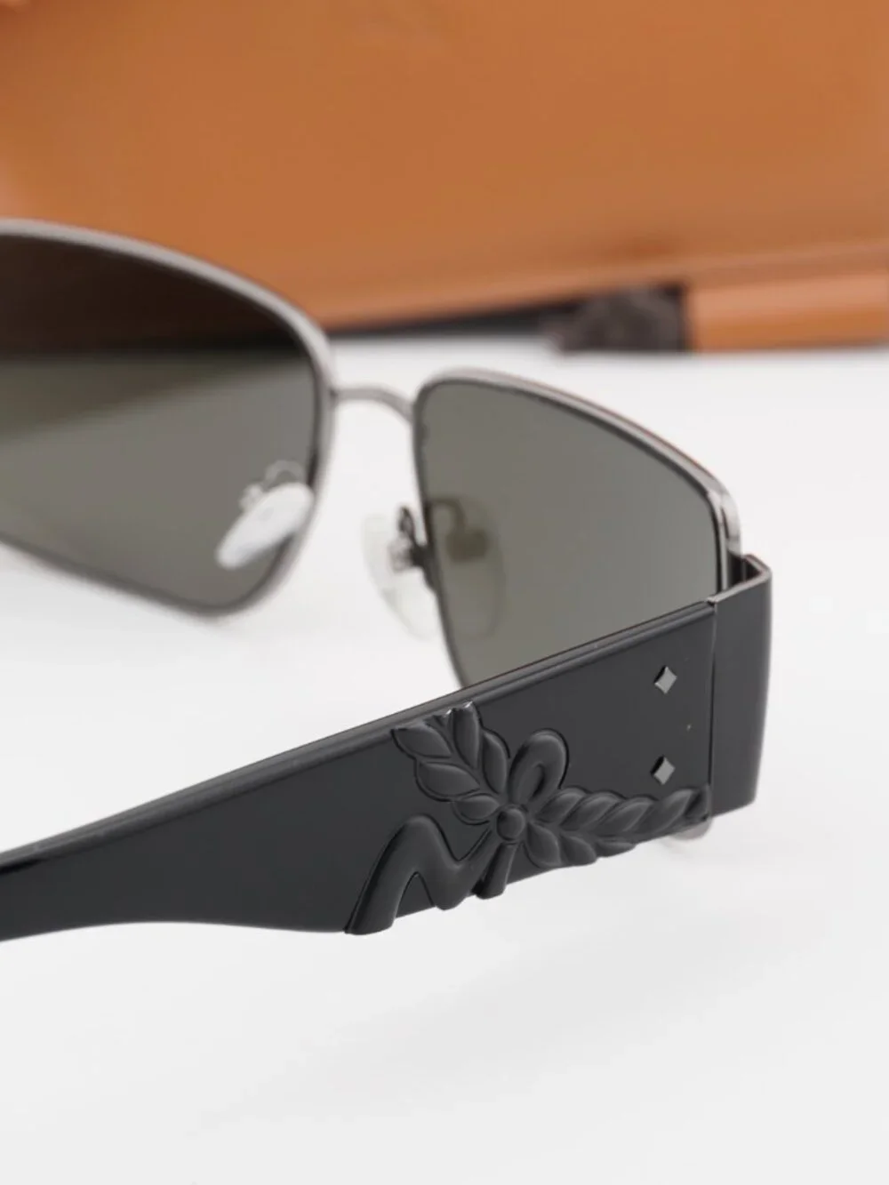 MCM MW0012 12A Rectangle Sunglasses – Dark Ruthenium / Dark Grey